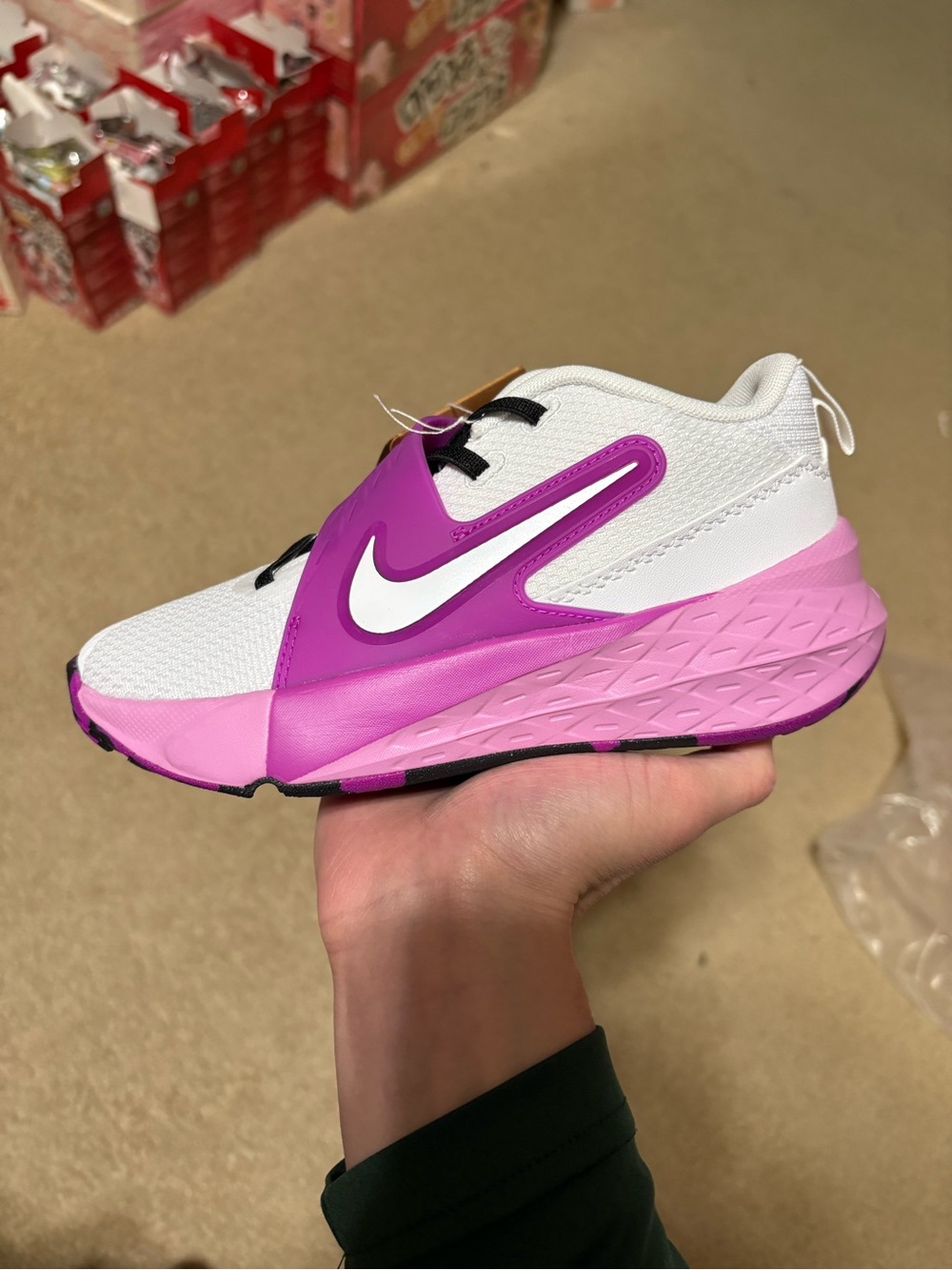 Size 12.5C (PS) - Nike Kids Team Hustle D 12 White Vivid Purple Basketball Shoe